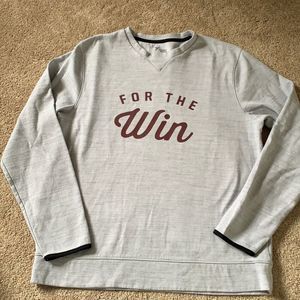 Old Navy For the Win Gray and Burgundy Crew Neck Sweatshirt Mens Sz Large